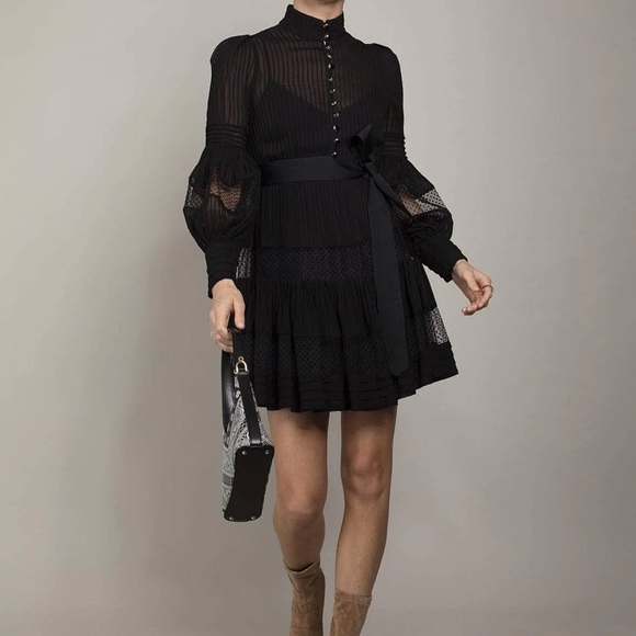 ZIMMERMANN Spliced Mesh Mini Dress US:4 - Picture 2 of 12